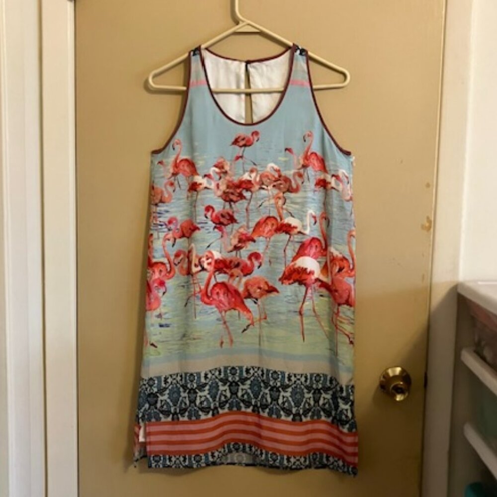 Anthropologie Summer Flamingo Dress